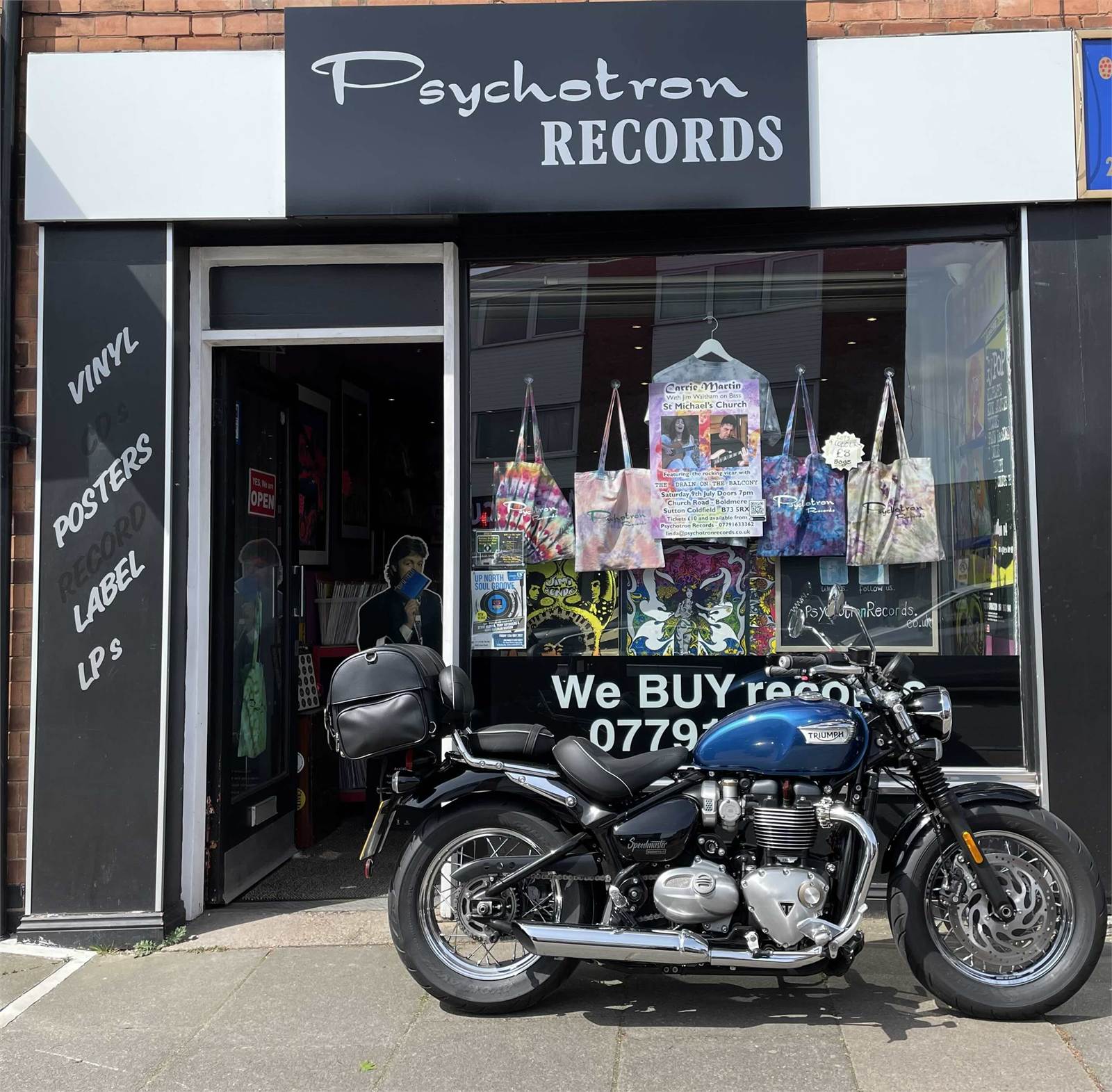 The shop front of Psychotron Records in Boldmere, Sutton Coldfield